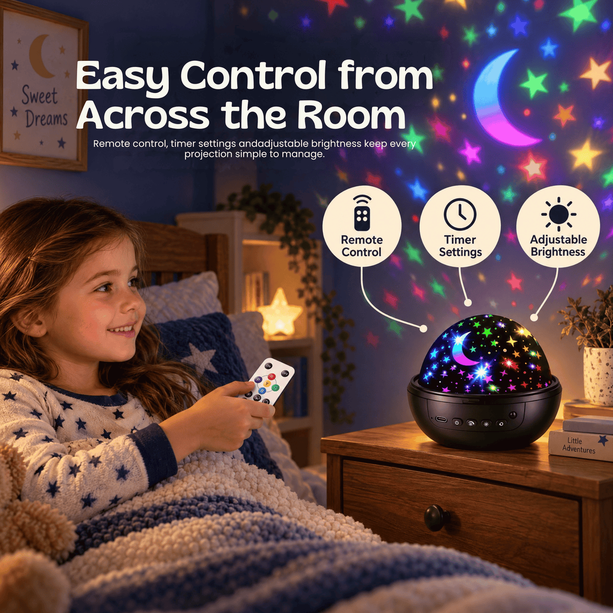 TibaToes™ StarryGlow Projector Night Light
