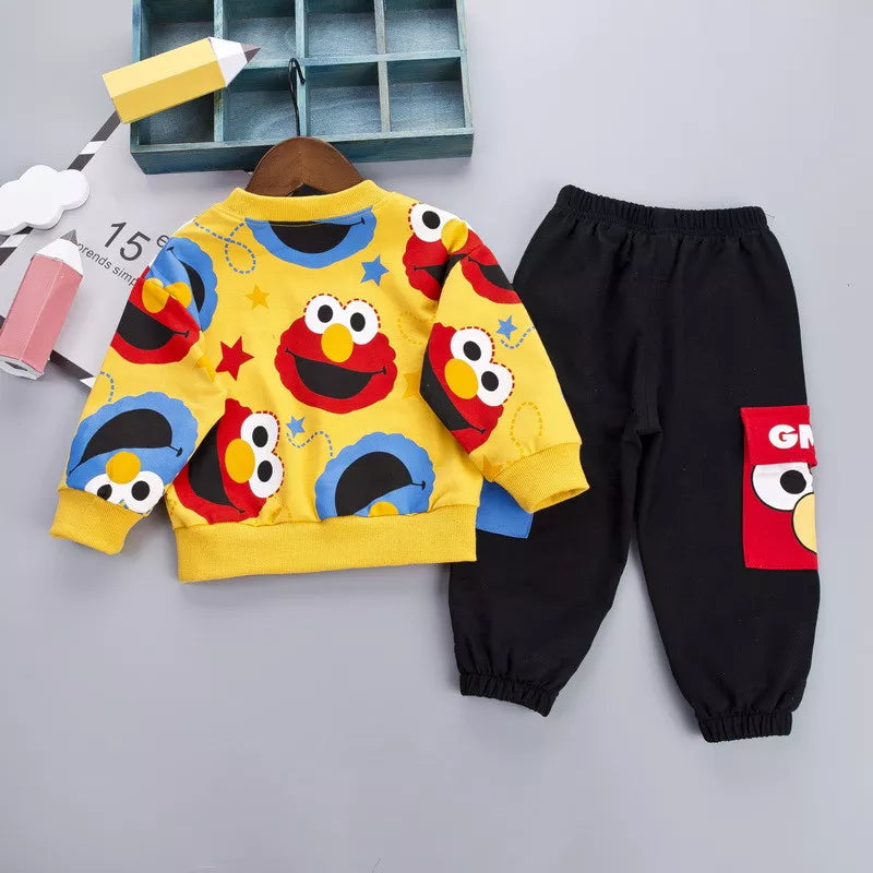 Elmo Cartoon T-Shirt Pants 2Pcs/Set Tracksuit
