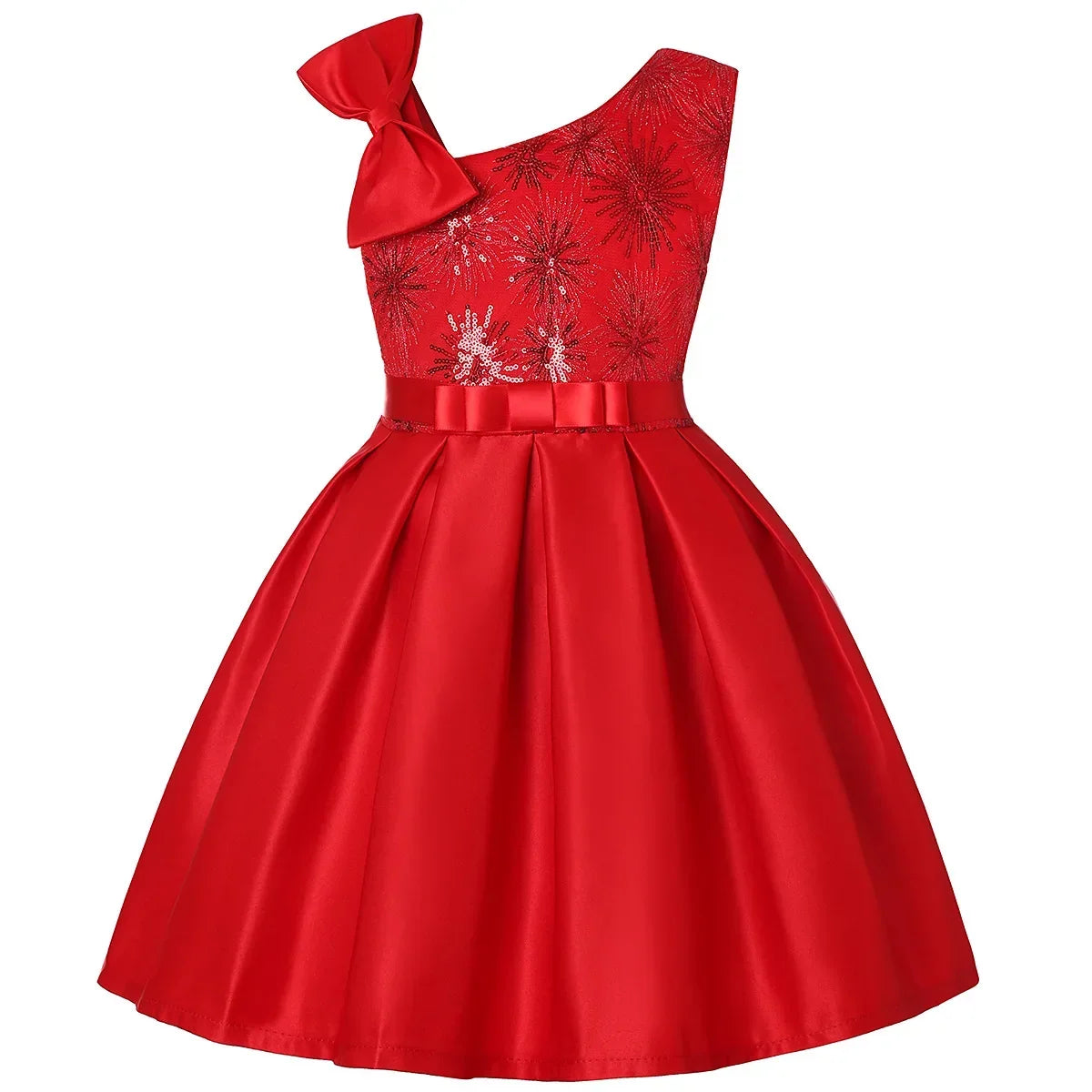 Girl Flower Sequins Christmas Dress