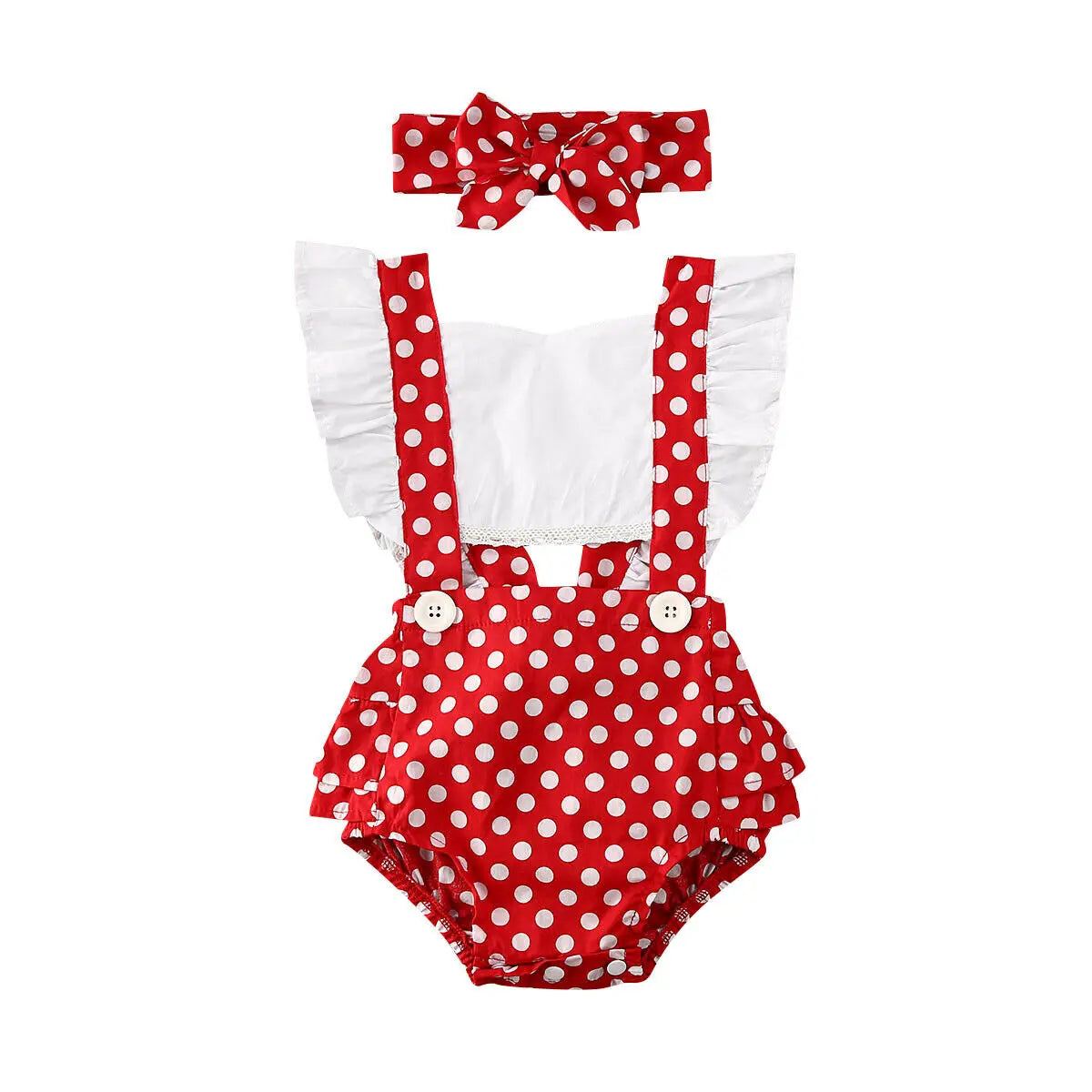 Flower Ruffle Romper Newborn Backless Jumpsuit 2pcs Baby Summer Clothing