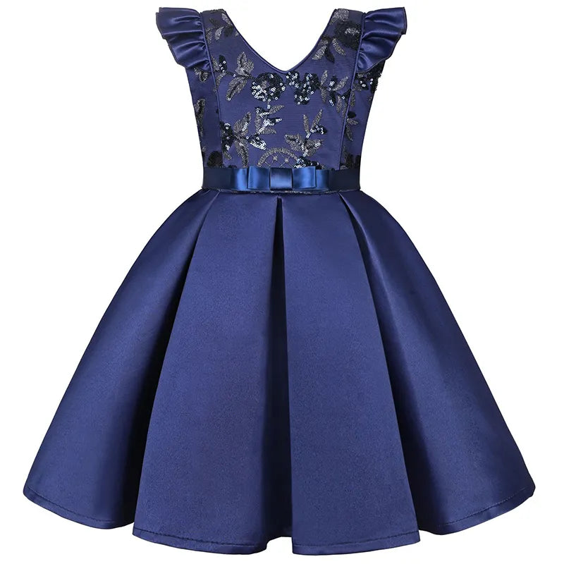Girl Flower Sequins Christmas Dress