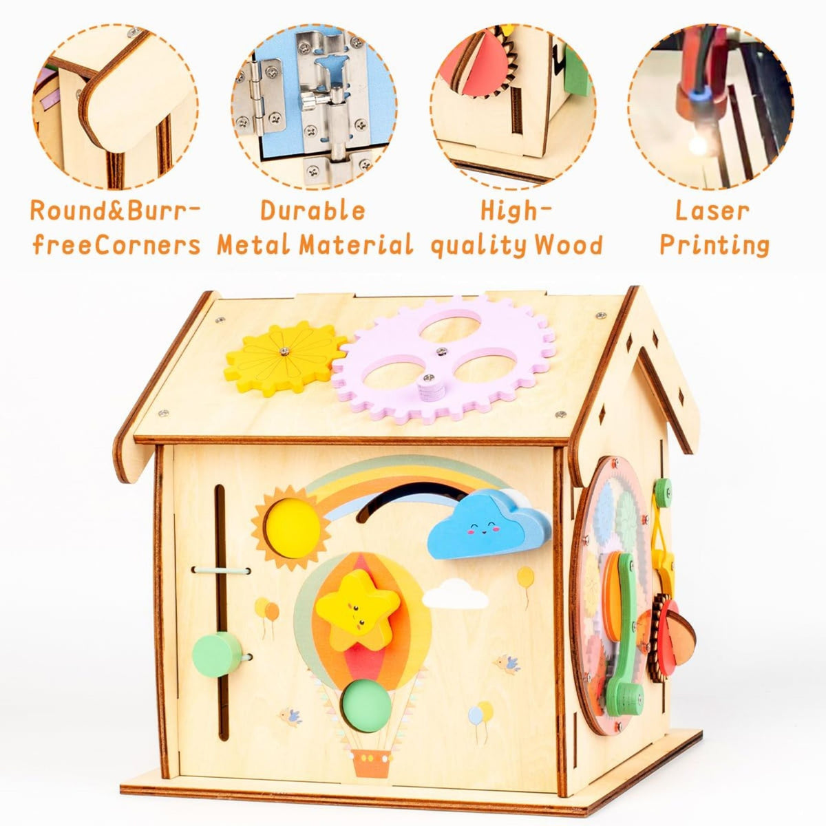 Montessori Wooden Busy House