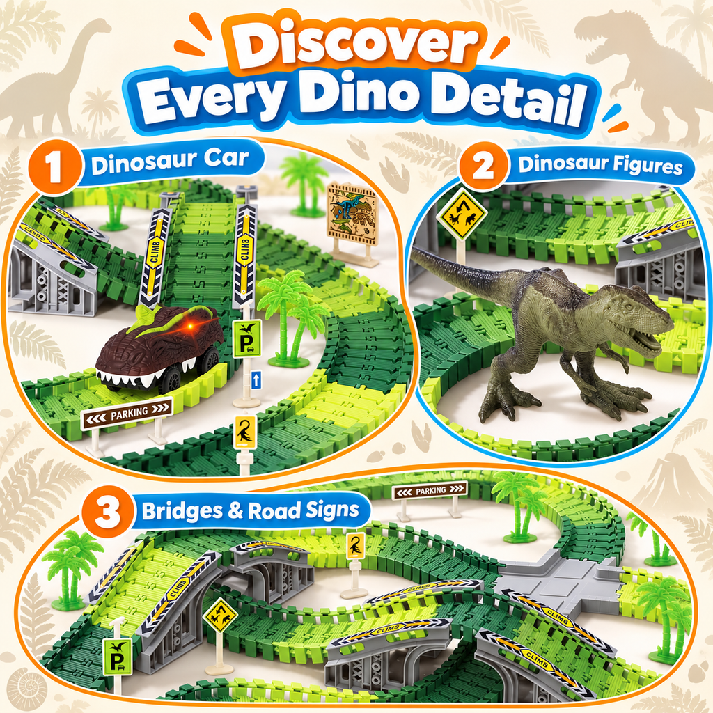 Montessori Dino World Race Track