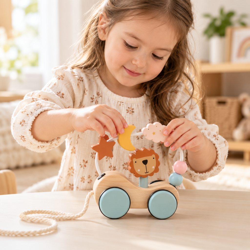 Montessori Lion Pull Car
