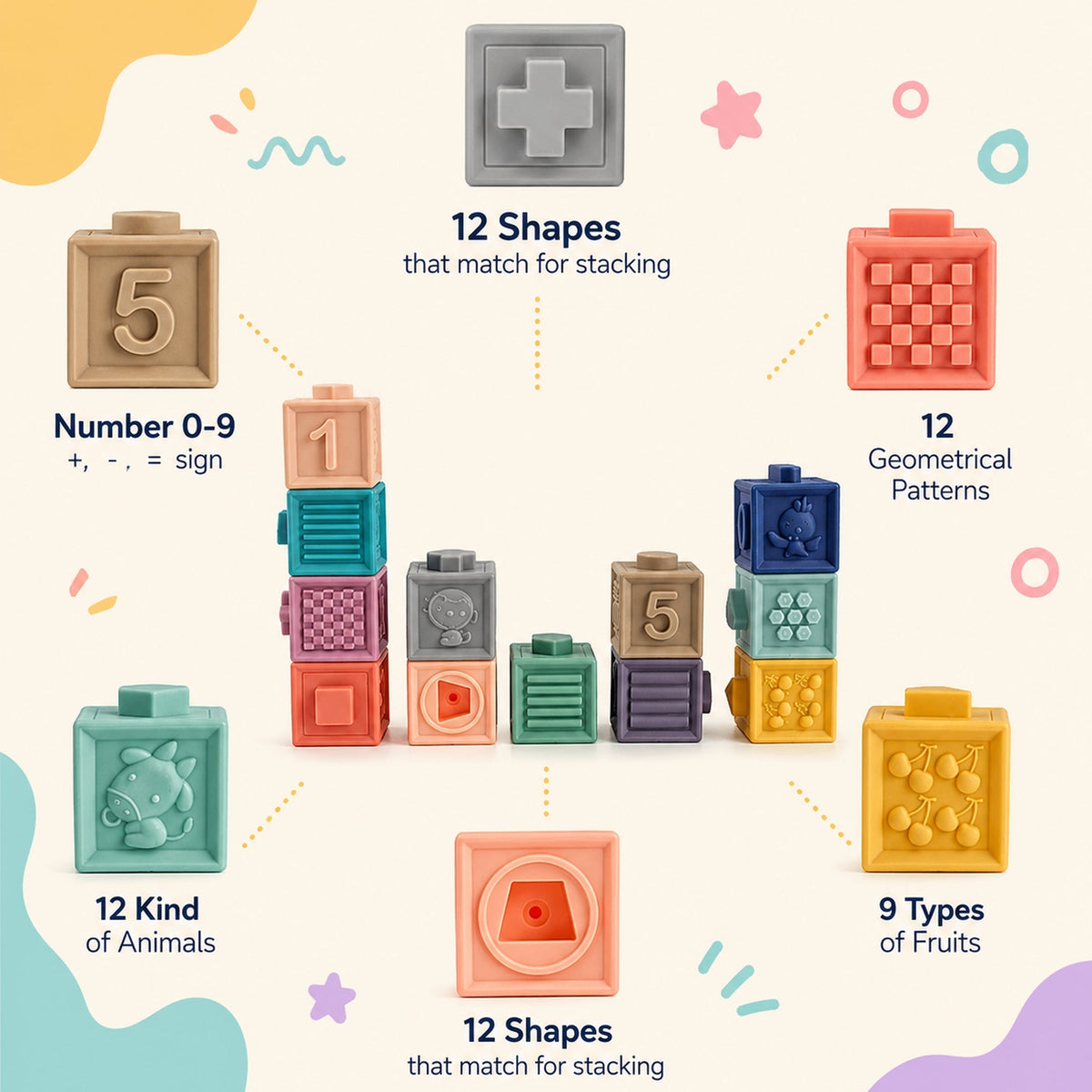 Montessori Squeaky Building Blocks