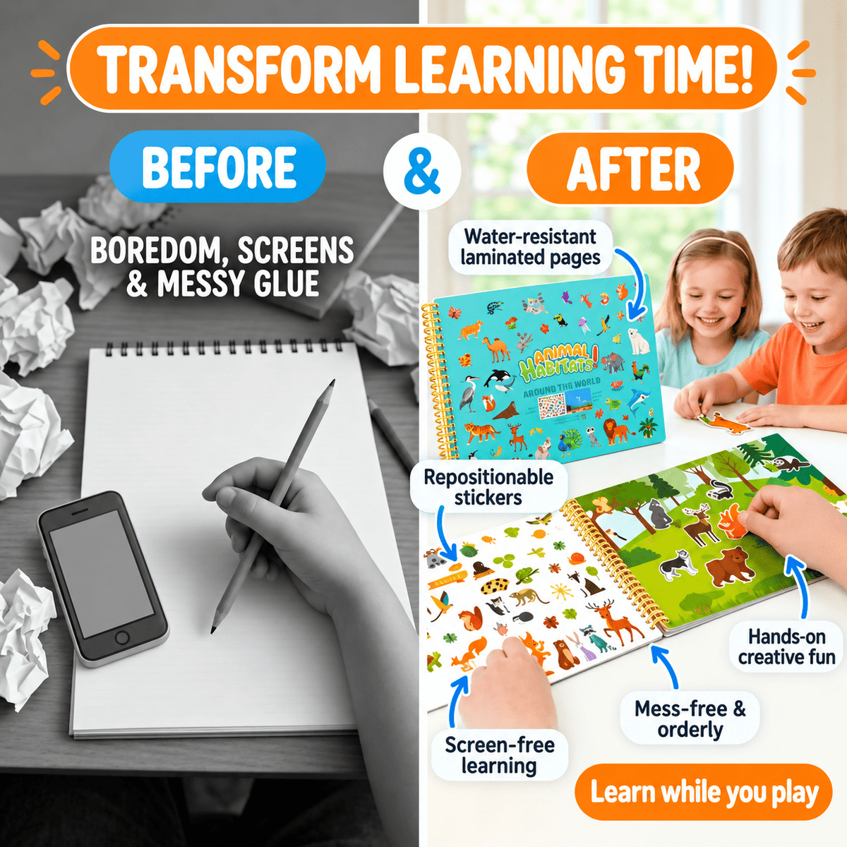 Montessori Sticker & Discover Book