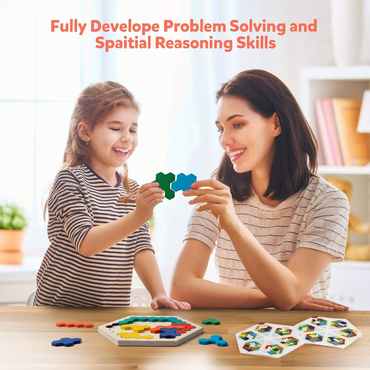 Montessori Wooden Hexagon Puzzle