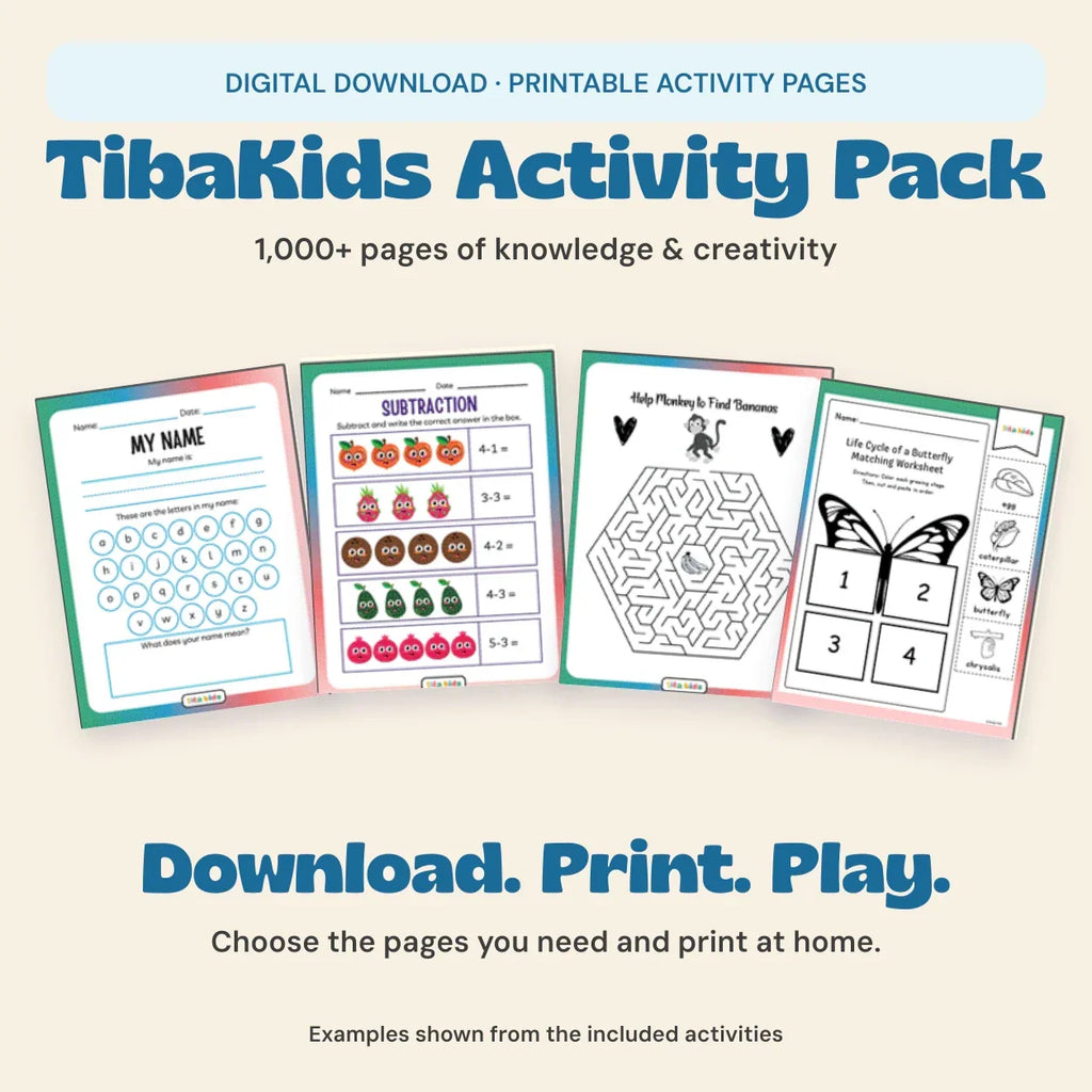 TibaKids Educational Activity Pack 1,000+ Pages