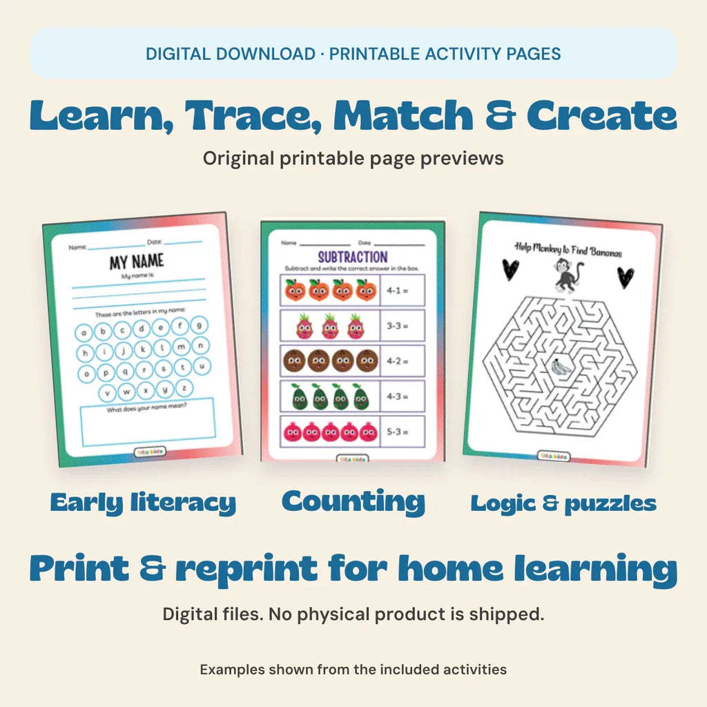 TibaKids Educational Activity Pack 1,000+ Pages