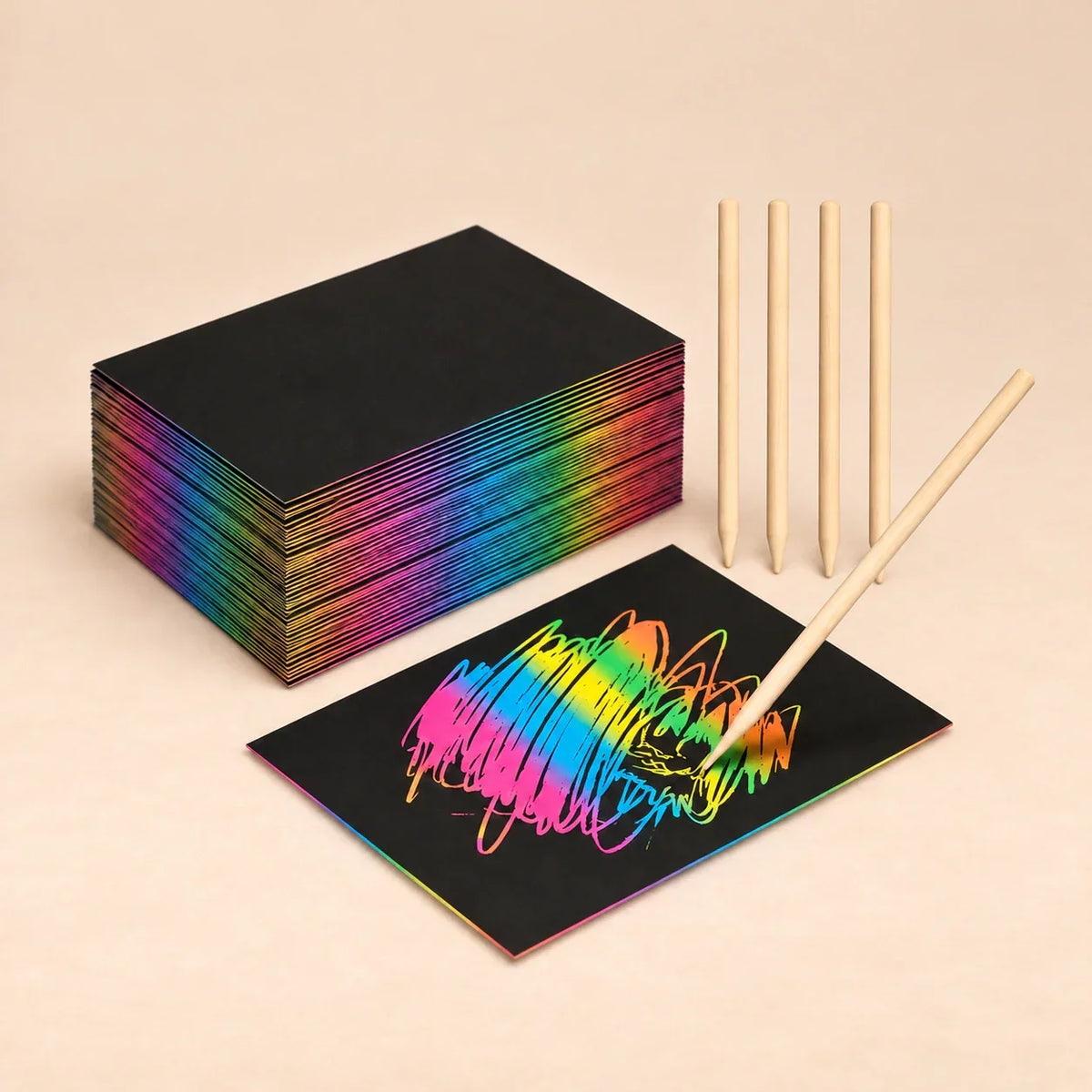 TibaToes™ RainbowReveal Scratch Art Set