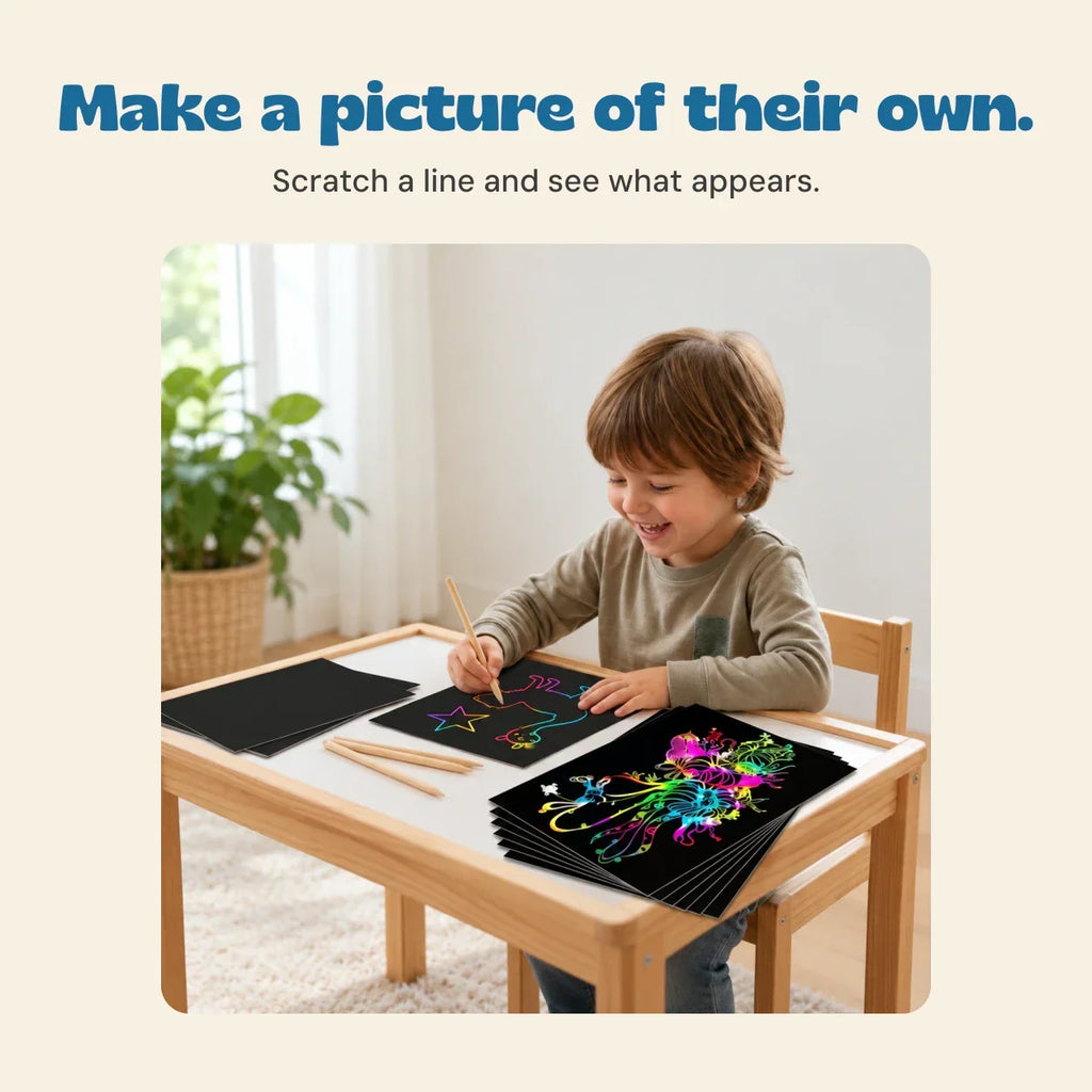 TibaToes™ RainbowReveal Scratch Art Set