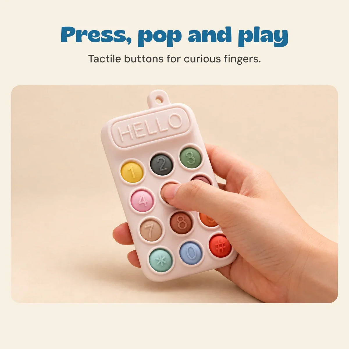 TibaToes™ Click & Calm Silicone Phone Teether