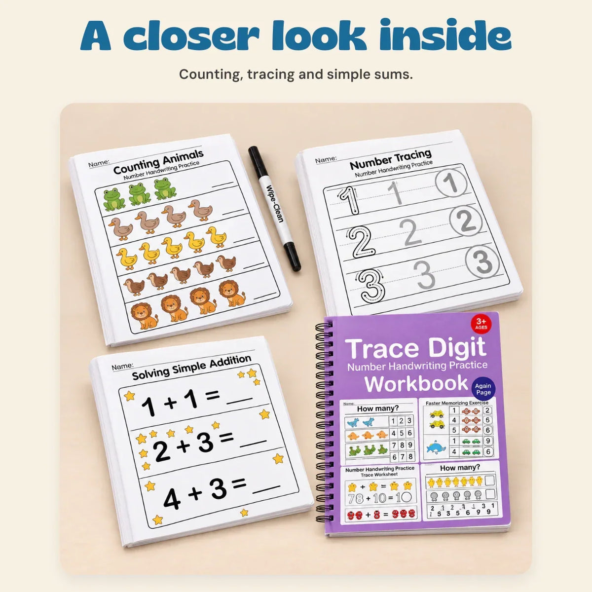 TibaToes™ Count & Trace Math Workbook