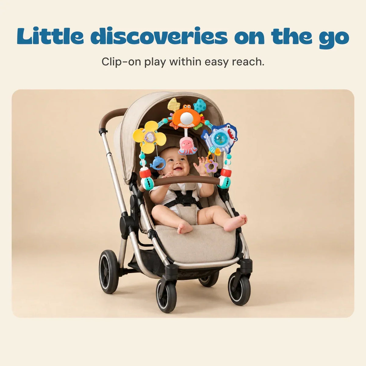 TibaToes™ Clip-On Montessori Stroller Play Arch