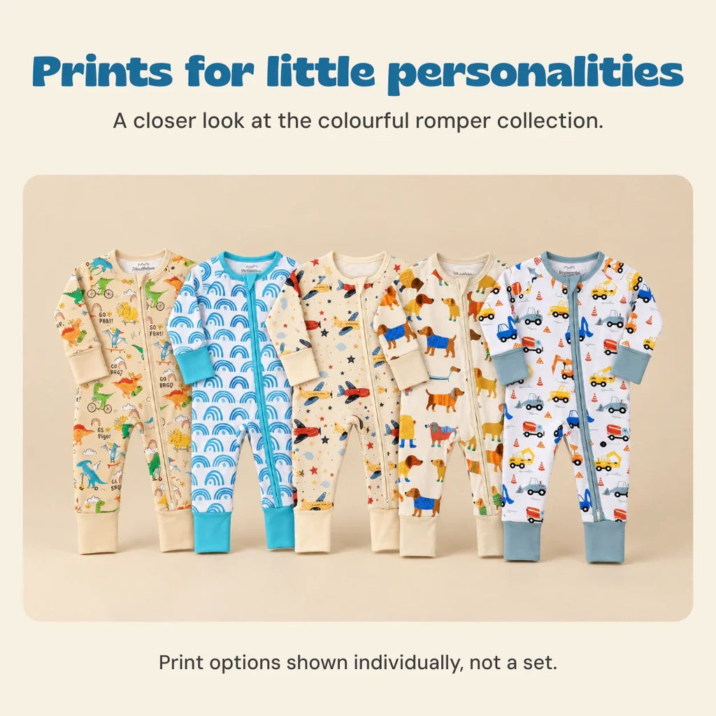 TibaToes™ Soft Zip Baby Romper