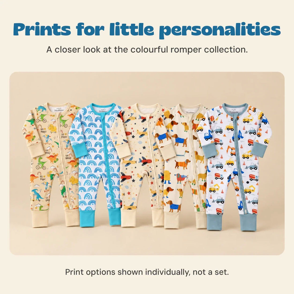 TibaToes™ Soft Zip Baby Romper