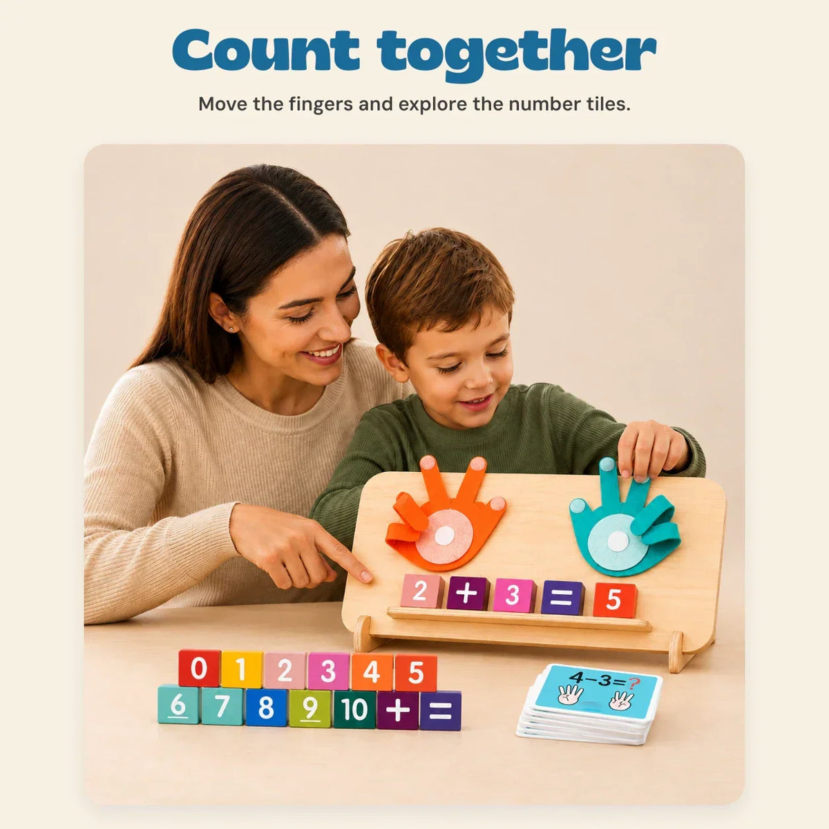 TibaToes™ Wooden Finger Math Counting Board