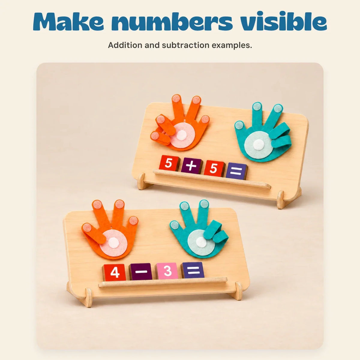 TibaToes™ Wooden Finger Math Counting Board