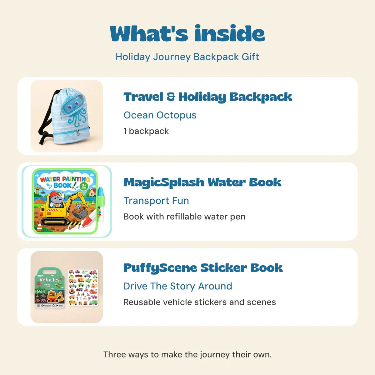 TibaToes™ Holiday Journey Backpack Gift Bundle