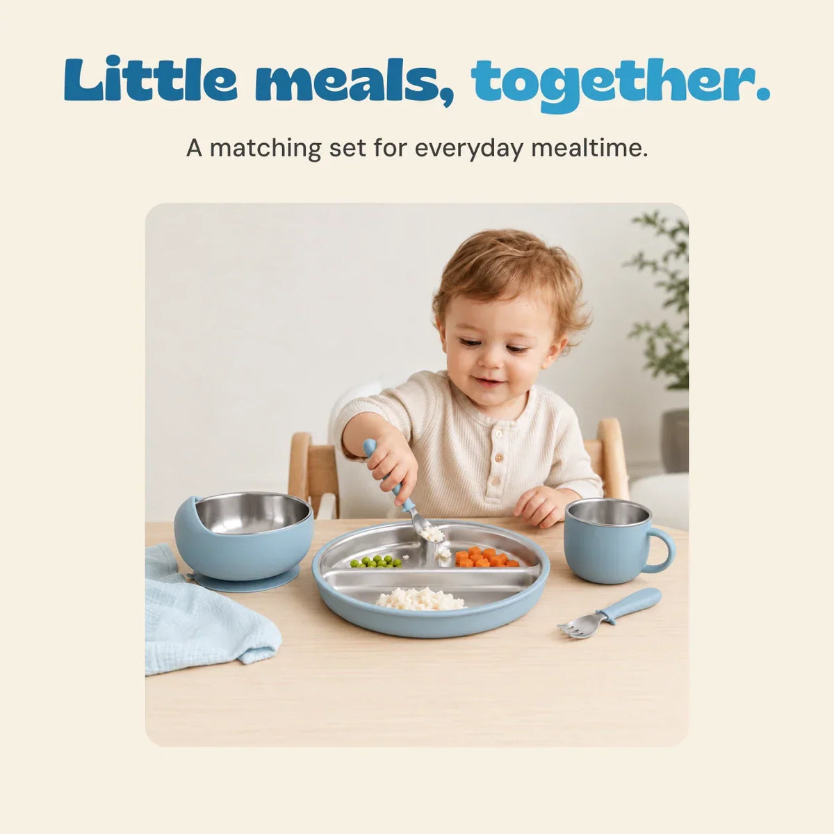 TibaToes™ LittleDine Stainless Steel Baby Feeding Set