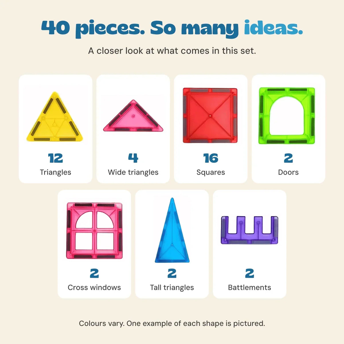 TibaToes™ Magnetic Rainbow Building Tiles