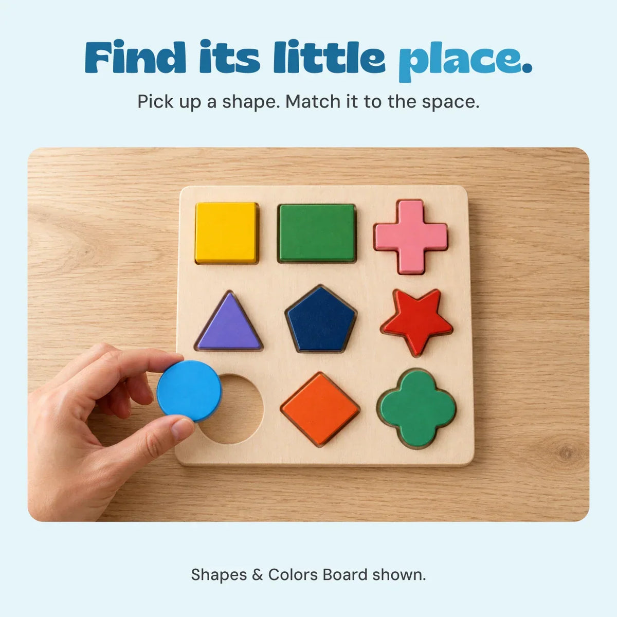 TibaToes™ Montessori Wooden Shape Puzzle