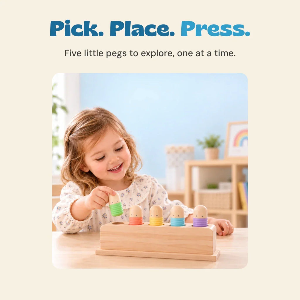 TibaToes™ Pop & Press Wooden Activity Toy
