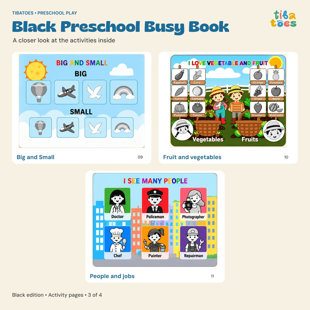 TibaToes™ Montessori Preschool Busy Book