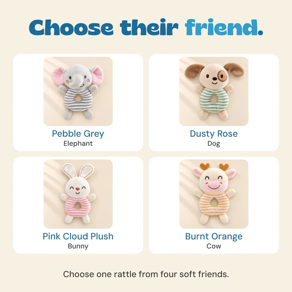 TibaToes™ Snuggle & Shake Rattle Friend