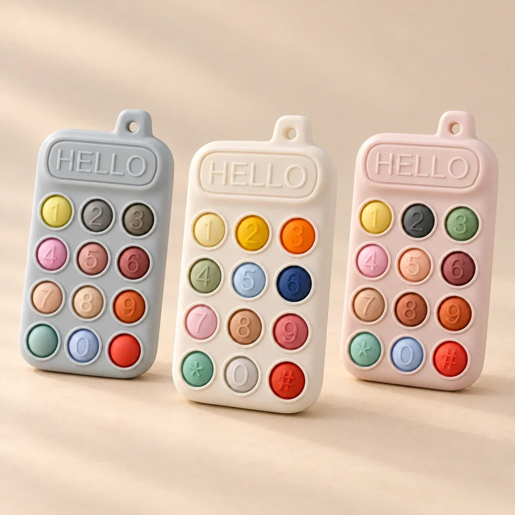 TibaToes™ Click & Calm Silicone Phone Teether