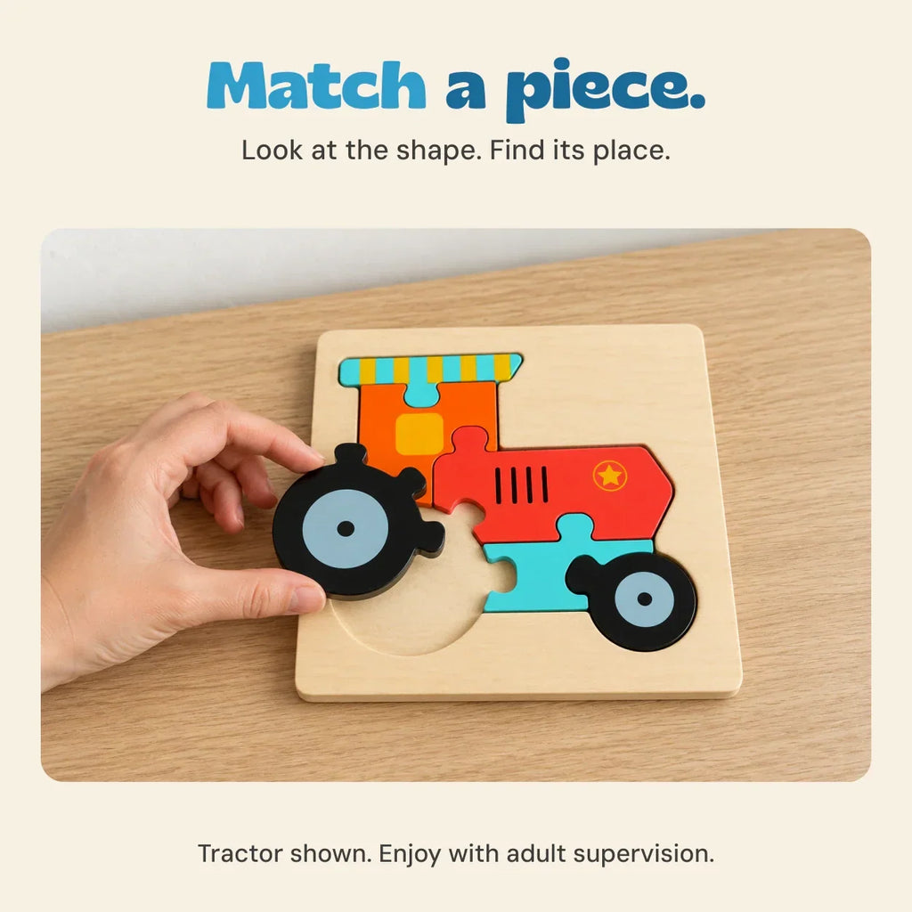 TibaToes™ Shape & Learn Wooden Puzzle