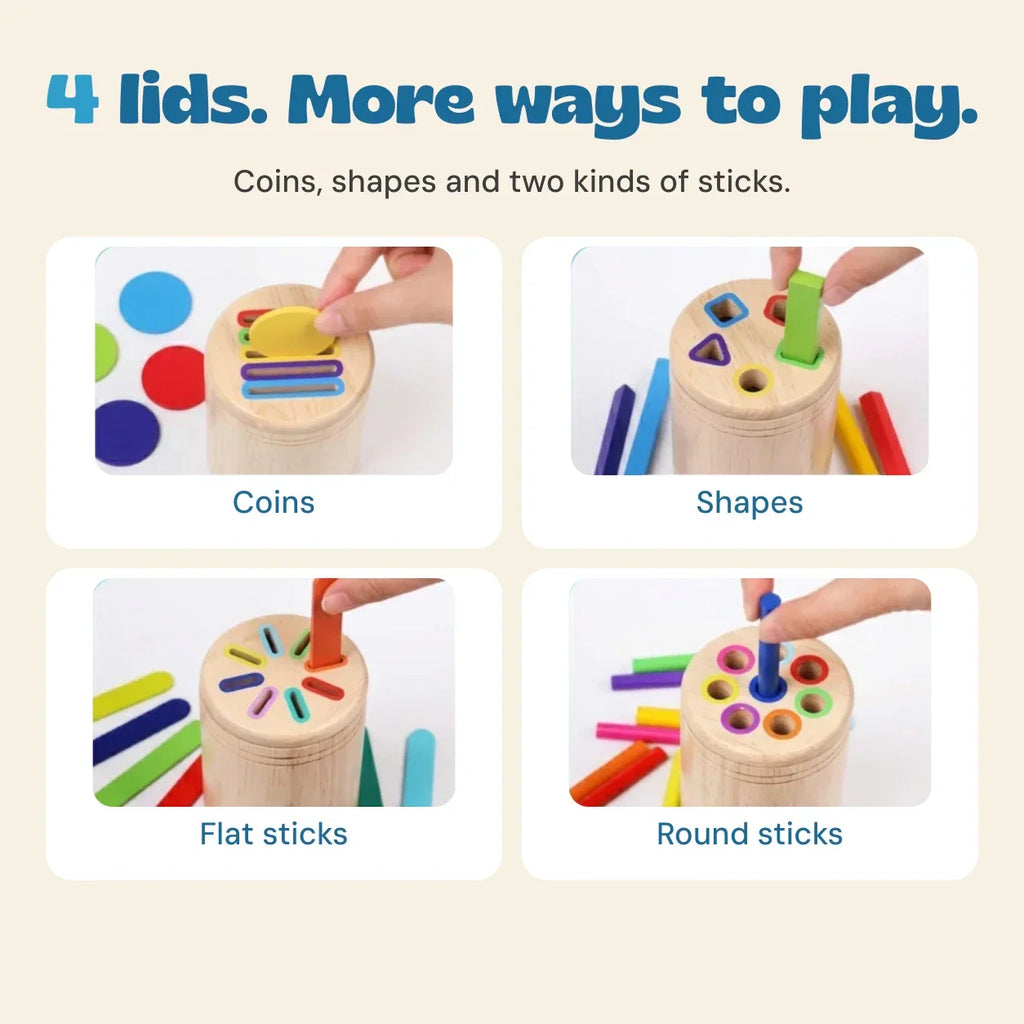 TibaToes Montessori Multi-Skill Sorting Cylinder