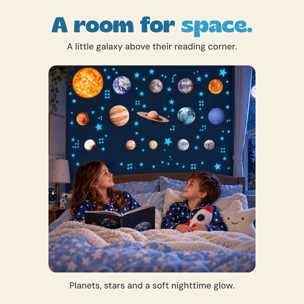 TibaToes™ Glow-in-the-Dark Space Sticker Set