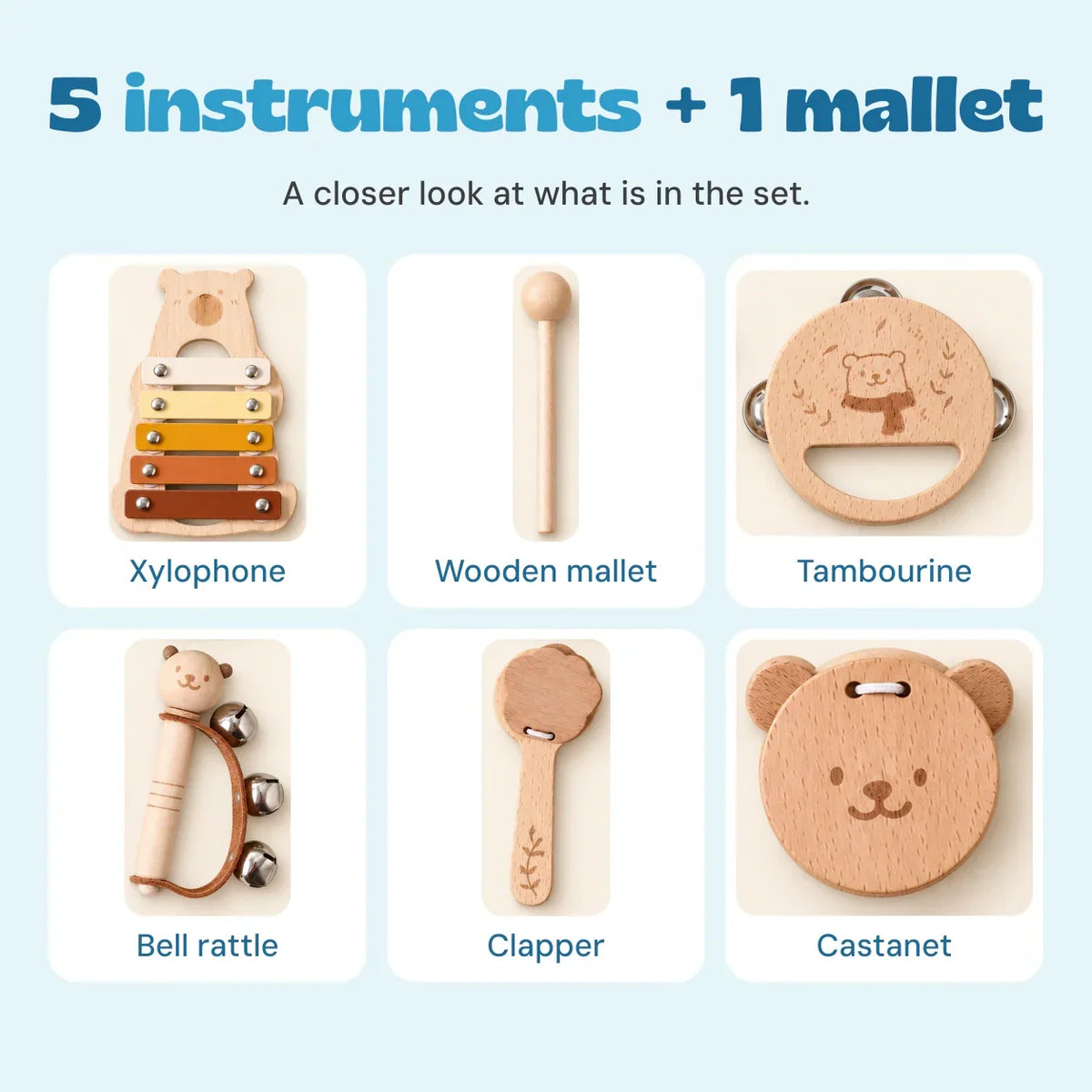 TibaToes™ Montessori Rhythm & Play Music Set