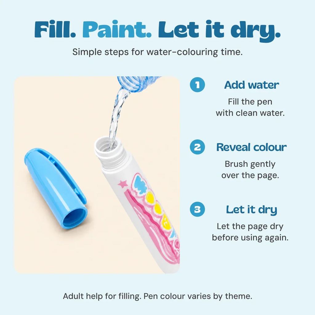 TibaToes™ Mess-Free Reusable Water Coloring Books