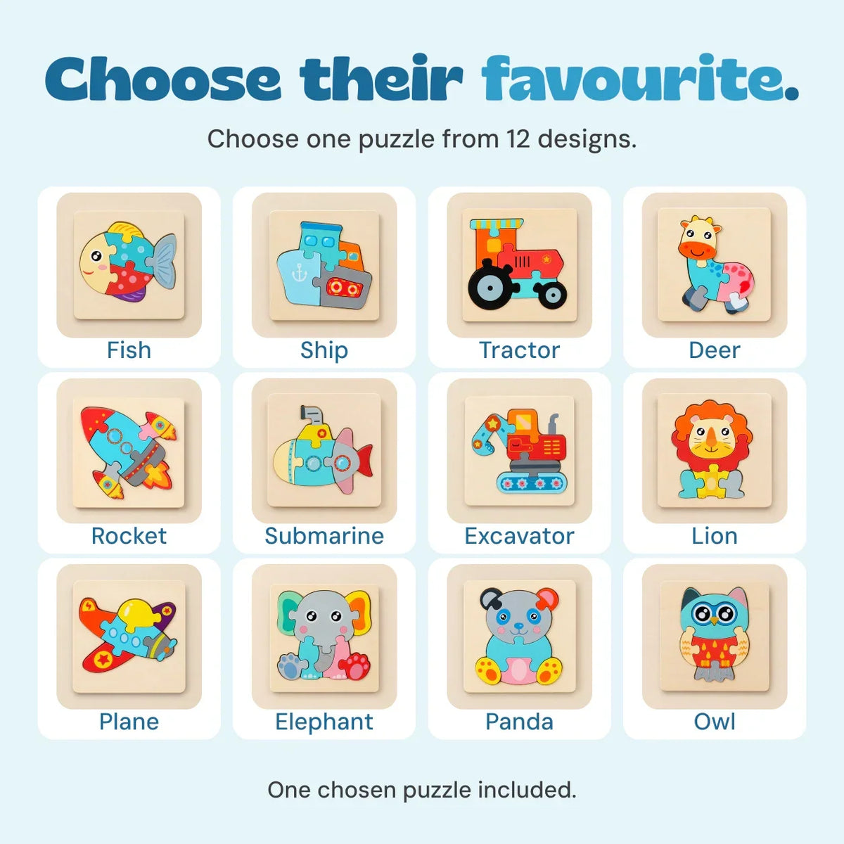 TibaToes™ Shape & Learn Wooden Puzzle