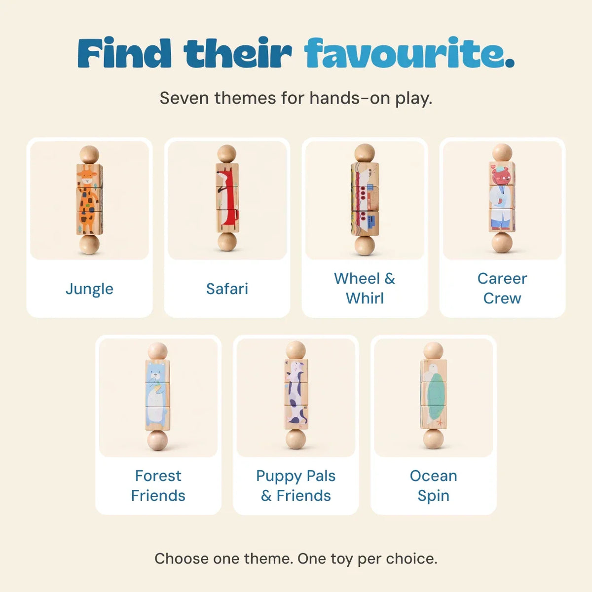 TibaToes™ Spin & Match Animal Friends