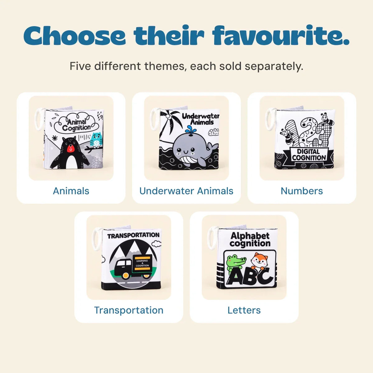 TibaToes™ Black and White High Contrast Visual Stimulation Book