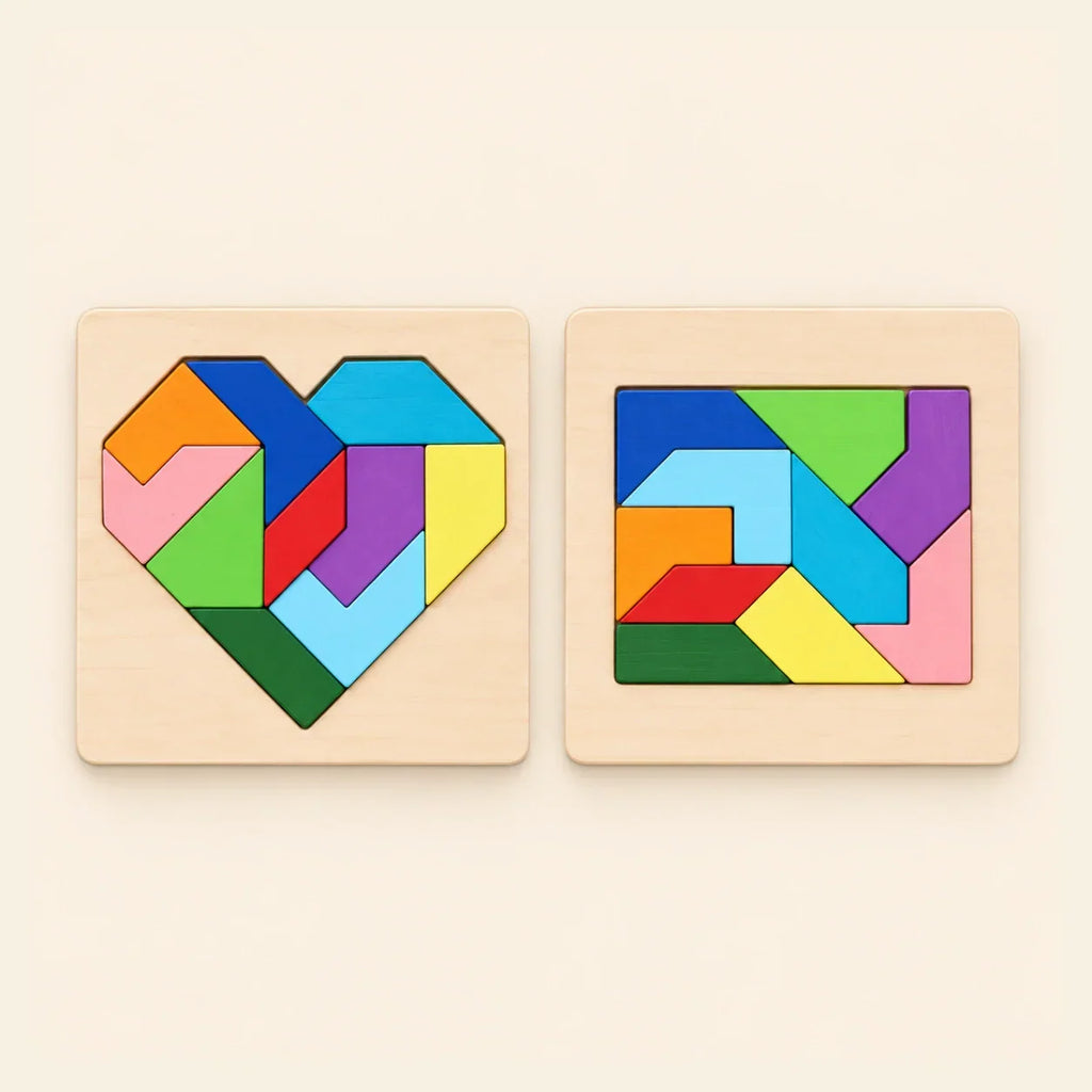 TibaToes™ Montessori Wooden Tangram Puzzle