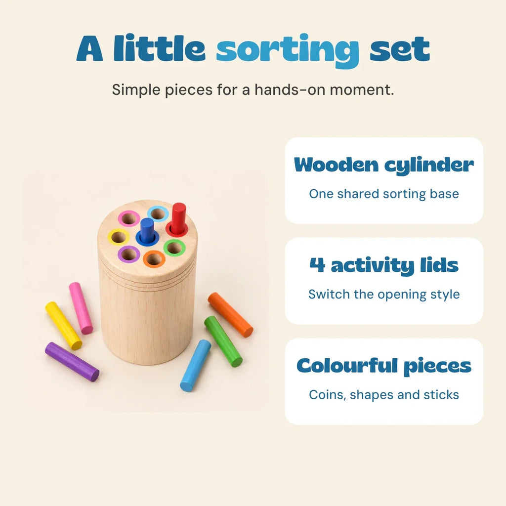 TibaToes Montessori Multi-Skill Sorting Cylinder