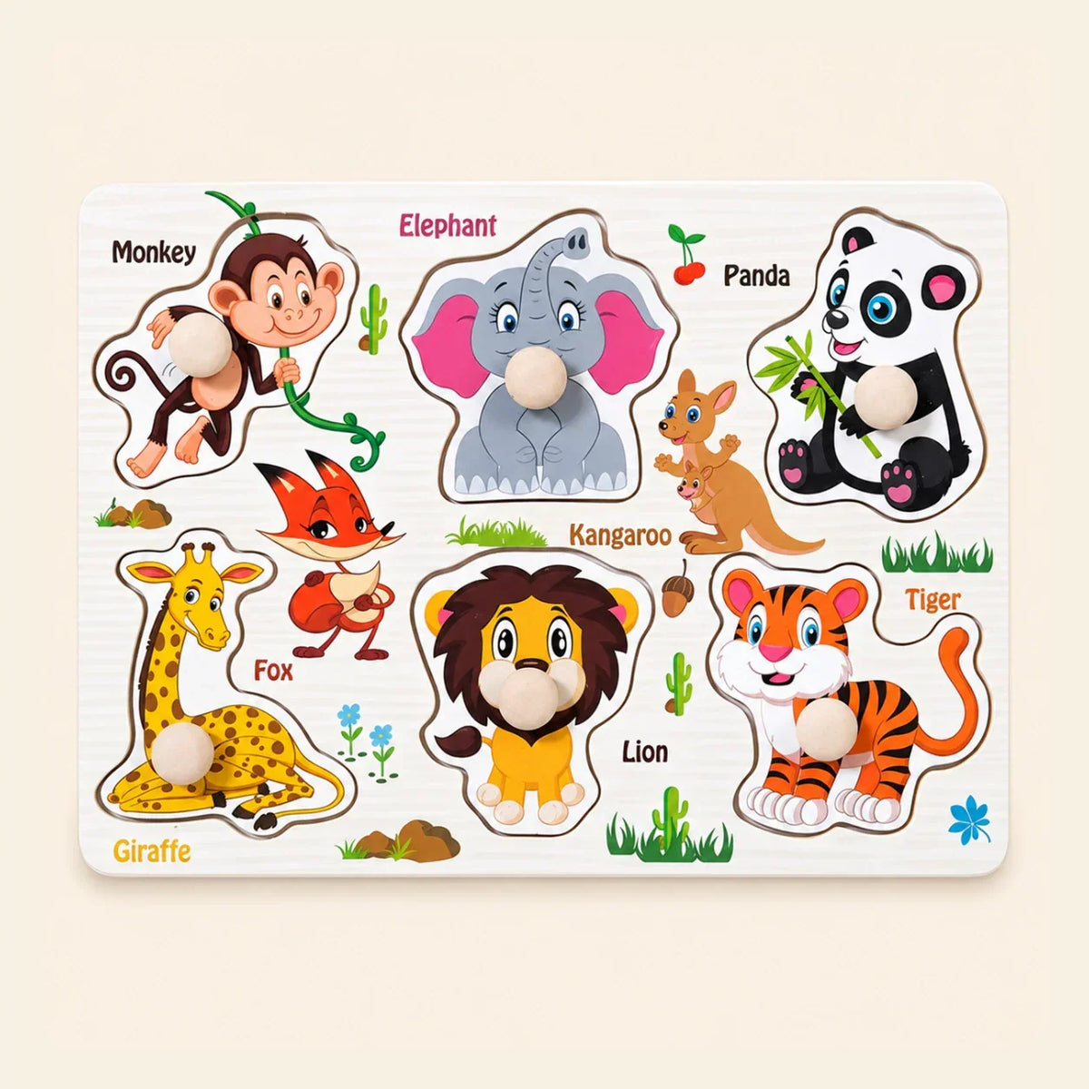 TibaToes™ Wooden Match & Learn Puzzle Board