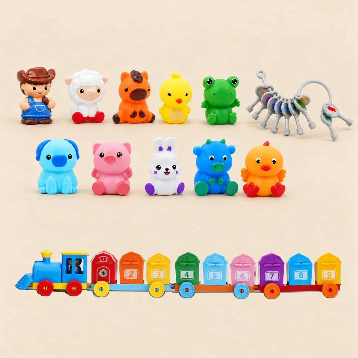 TibaToes™ Animal Train Match & Play Set