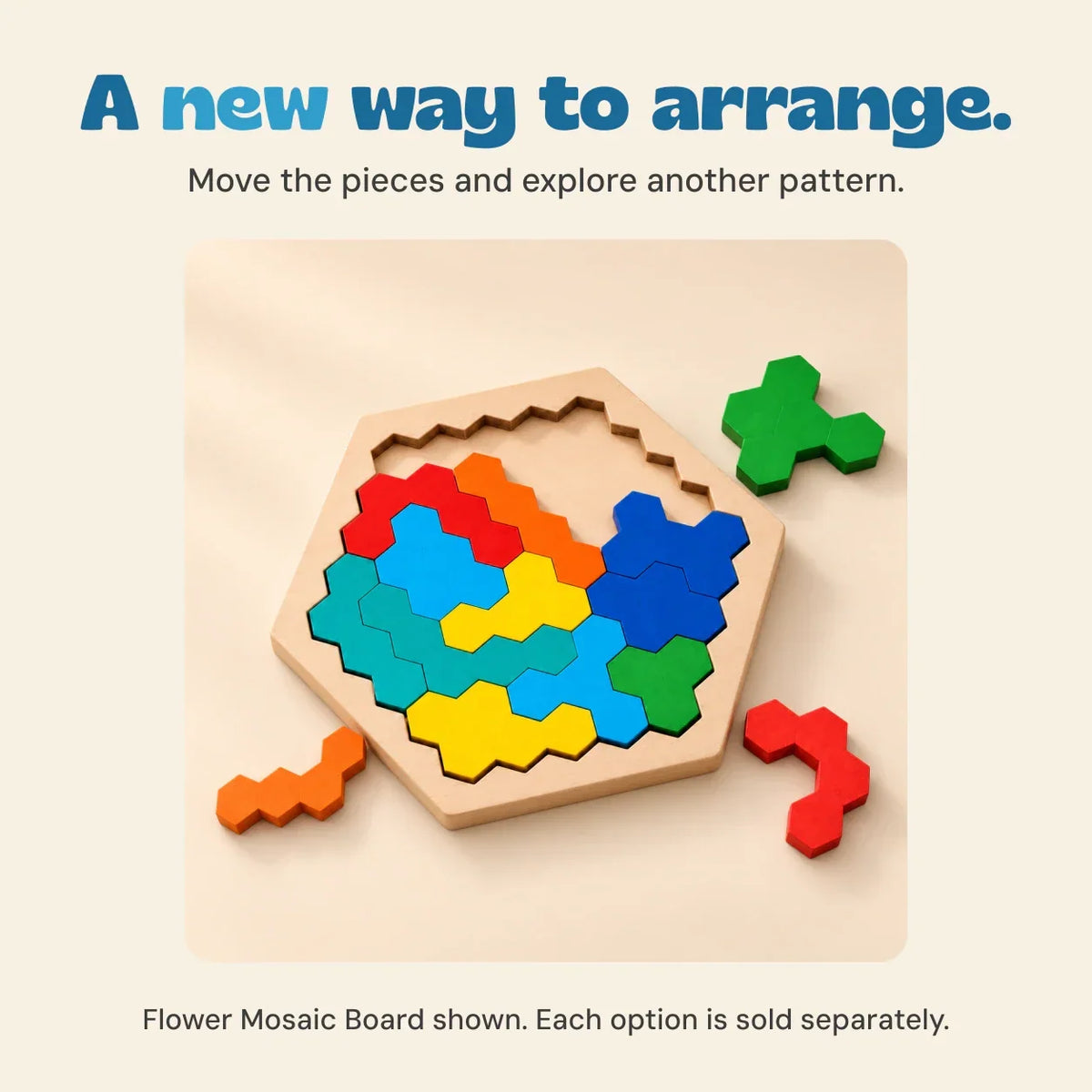 TibaToes™ Wooden Tangram Puzzle Board