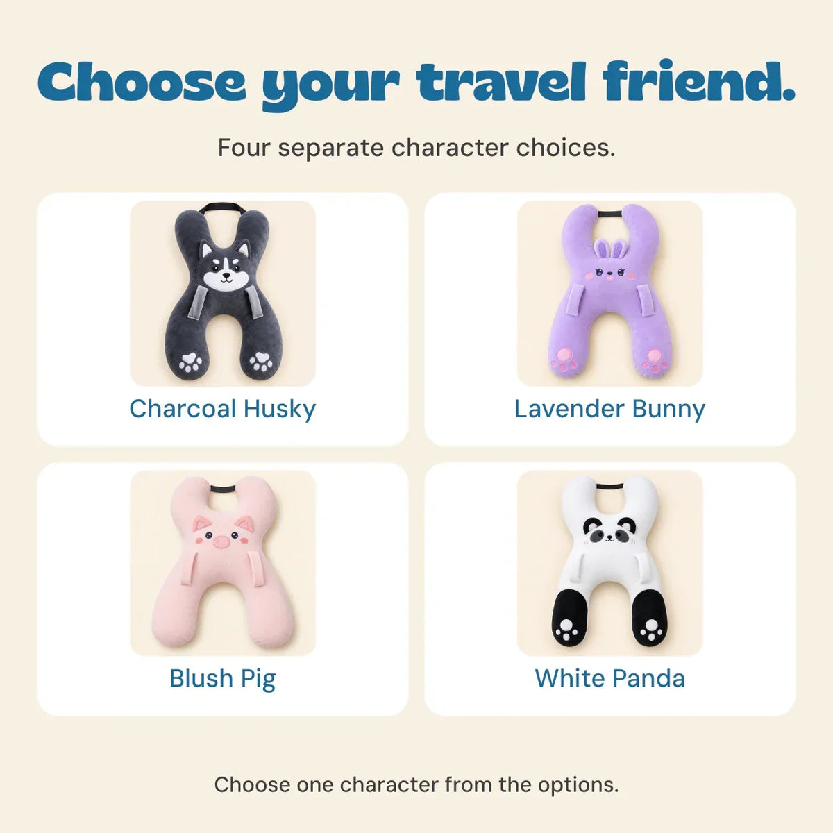 TibaToes™ HugRide Kids Travel Neck Pillow
