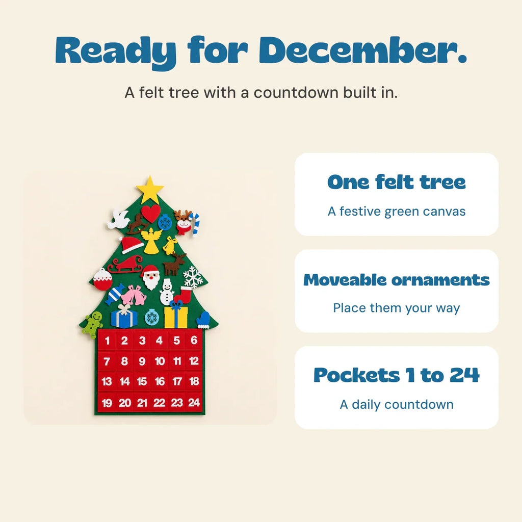 TibaToes™ Felt Christmas Countdown Tree