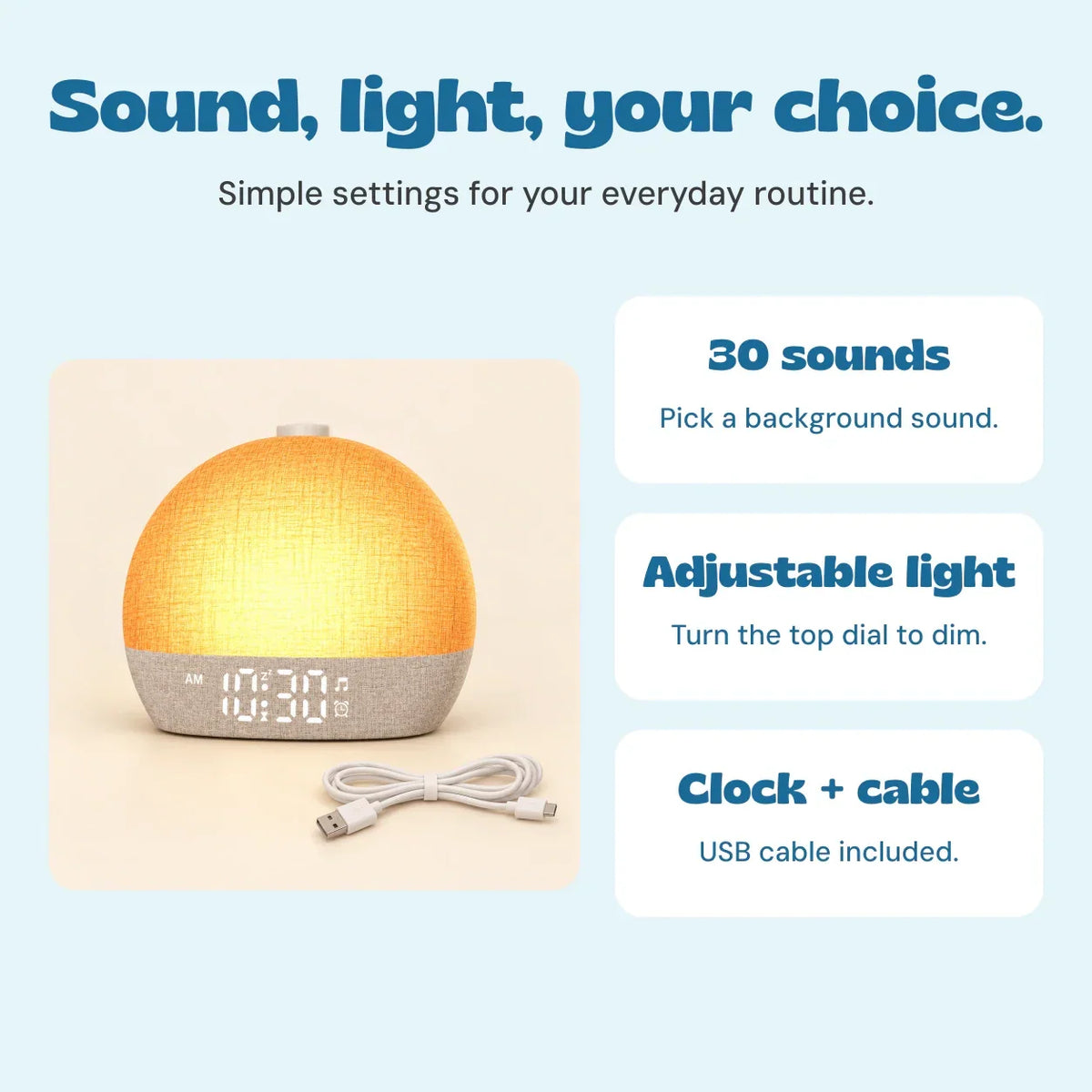TibaToes™ SunriseGlow Sound Alarm Clock