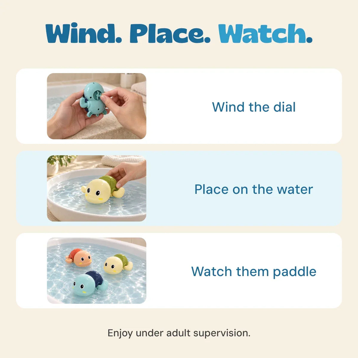 TibaToes™ 3-Pack Turtle Bathtub Toys