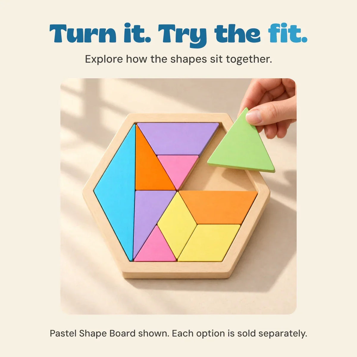 TibaToes™ Wooden Tangram Puzzle Board