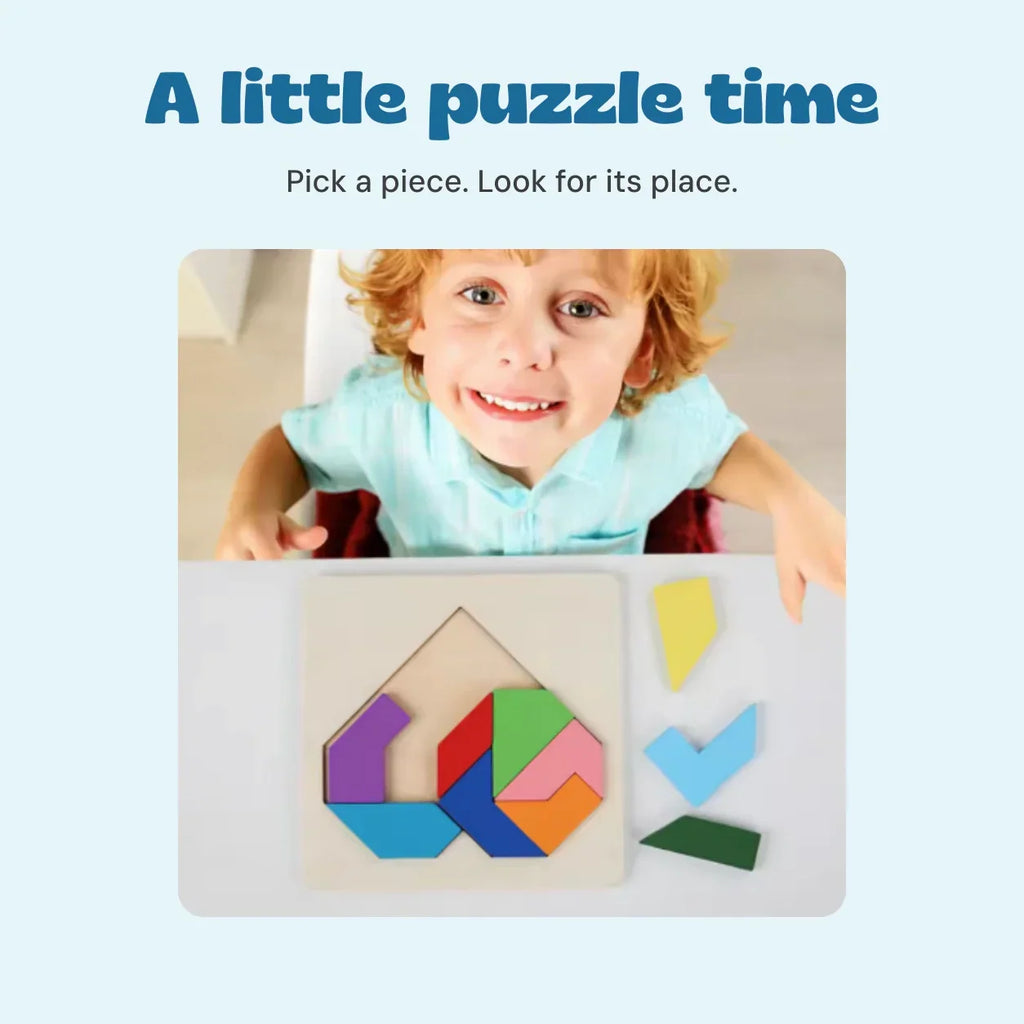 TibaToes™ Montessori Wooden Tangram Puzzle